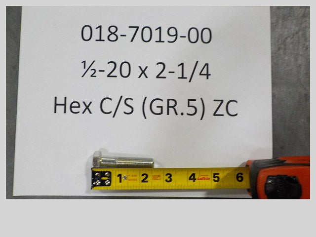 Bad Boy 018-7019-00 1/2-20 X 2-1/4 Hex C/S (GR.5) ZC