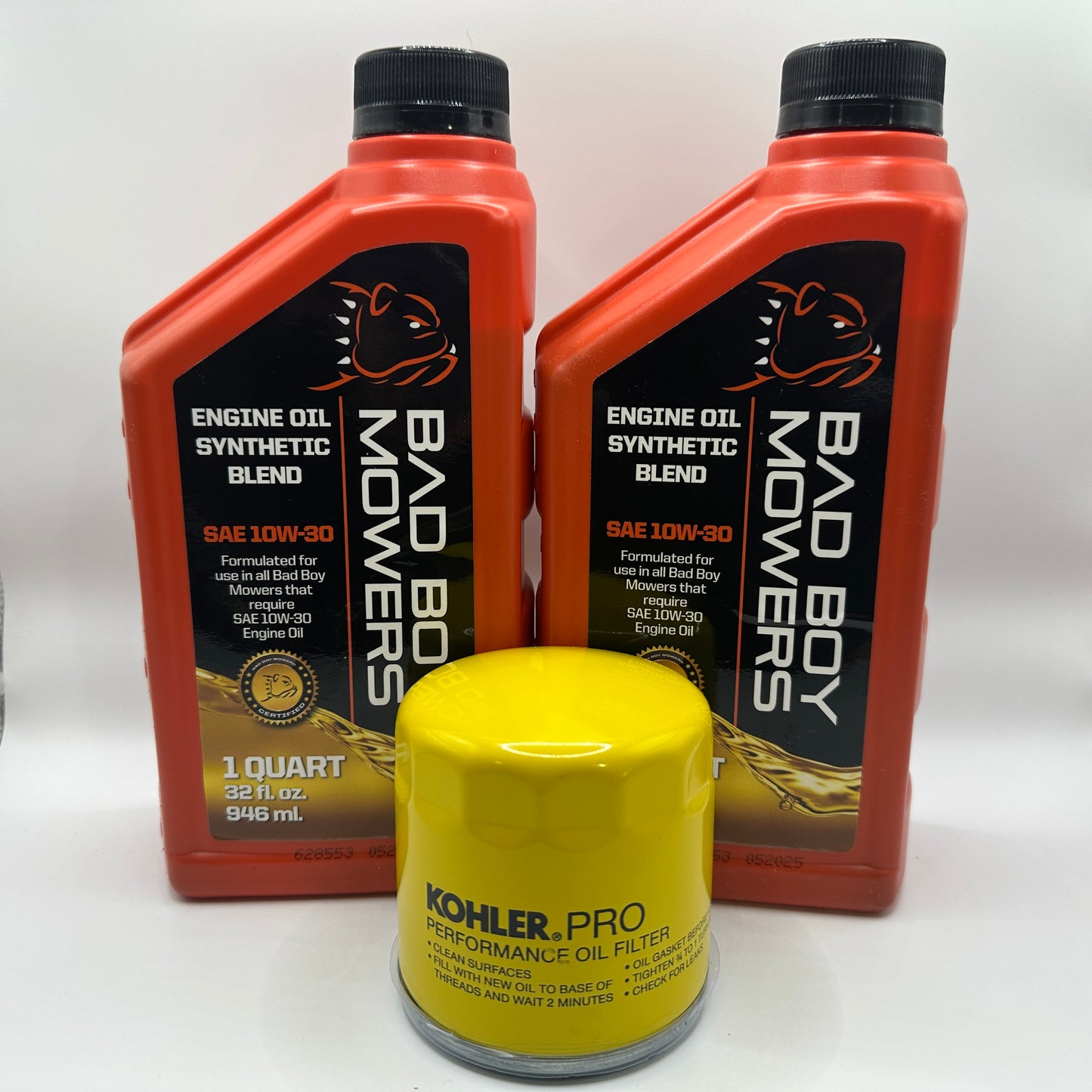 Bad Boy Mowers Kohler Engine Oil Change Kit - Yellow Filter (Pro Performance Filter)