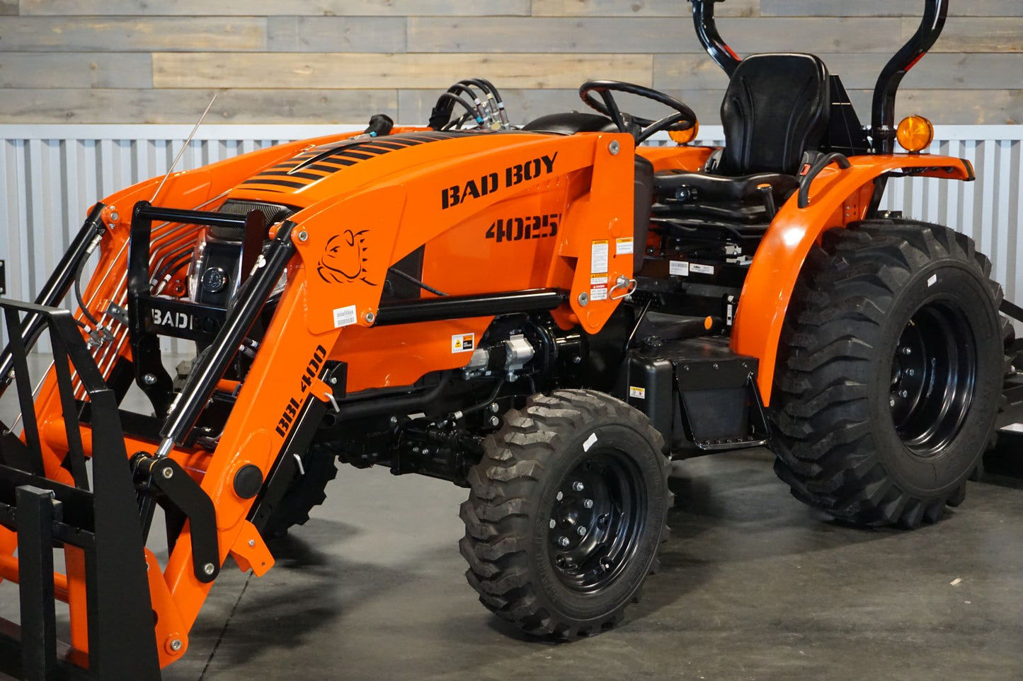 4025H Essentials Package Tractor, Loader, Bucket, 5' Brush Cutter, 42" Pallet Forks