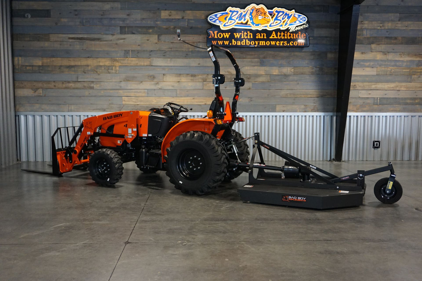 4025H Essentials Package Tractor, Loader, Bucket, 5' Brush Cutter, 42" Pallet Forks