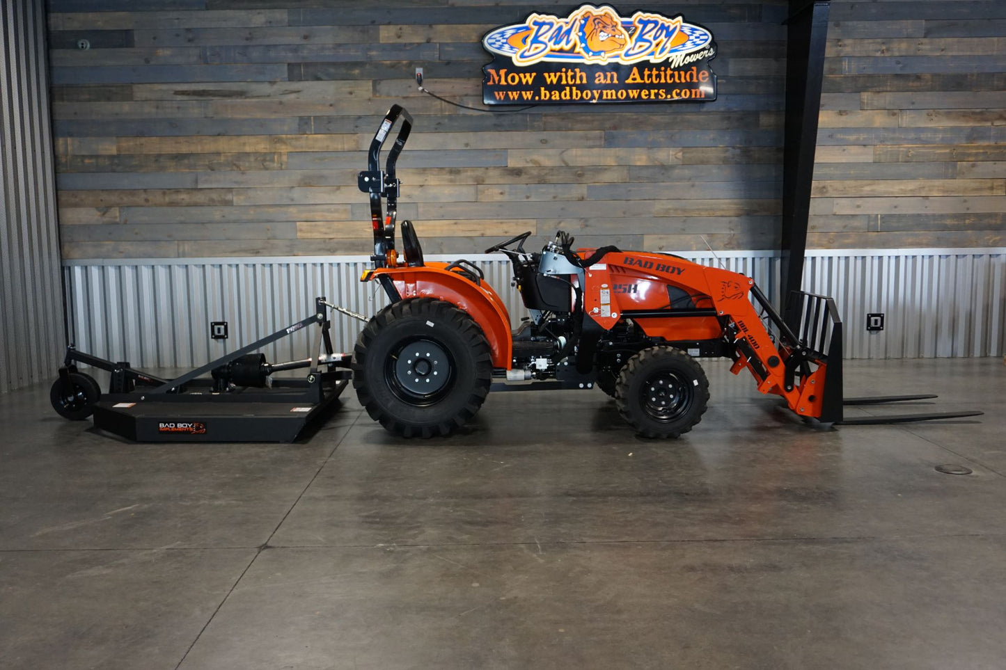 4025H Essentials Package Tractor, Loader, Bucket, 5' Brush Cutter, 42" Pallet Forks