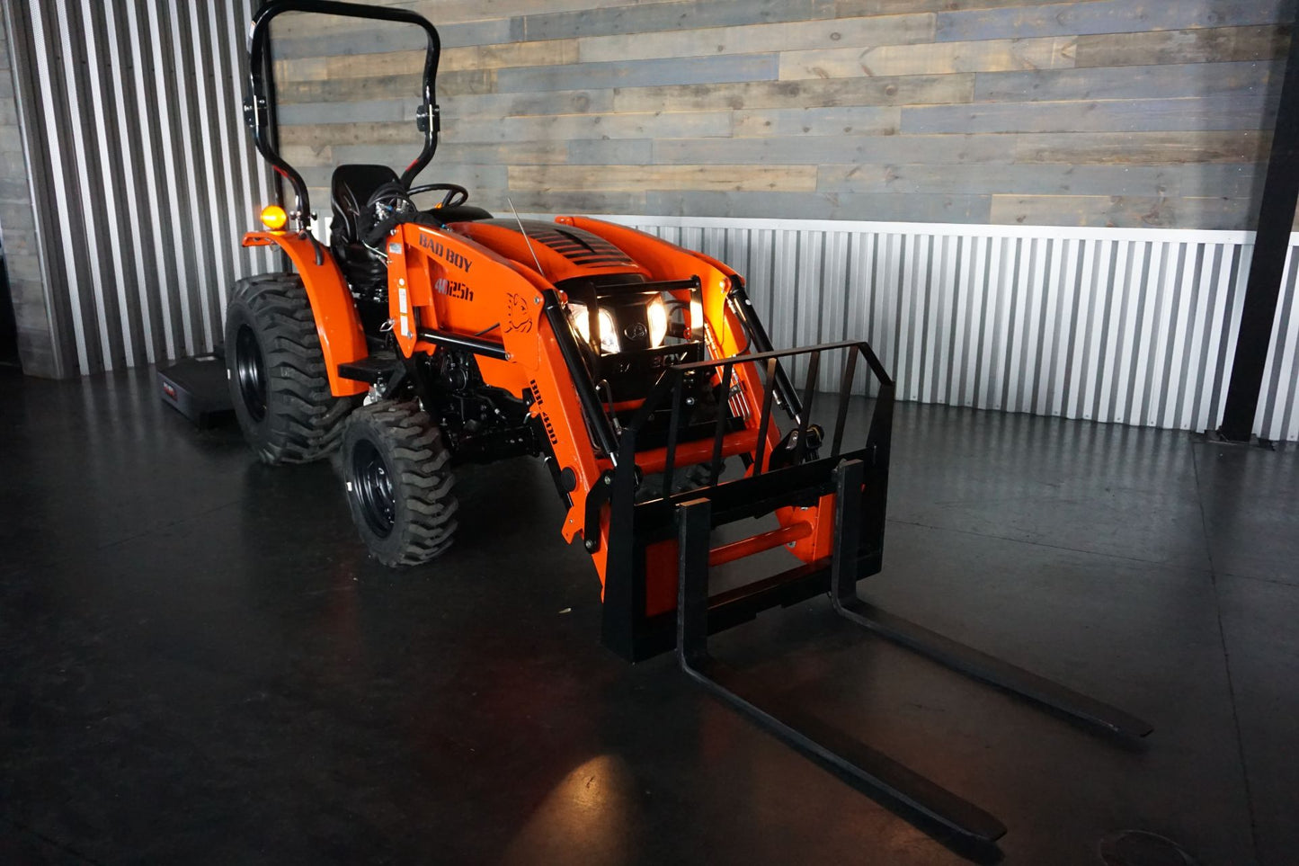4025H Essentials Package Tractor, Loader, Bucket, 5' Brush Cutter, 42" Pallet Forks