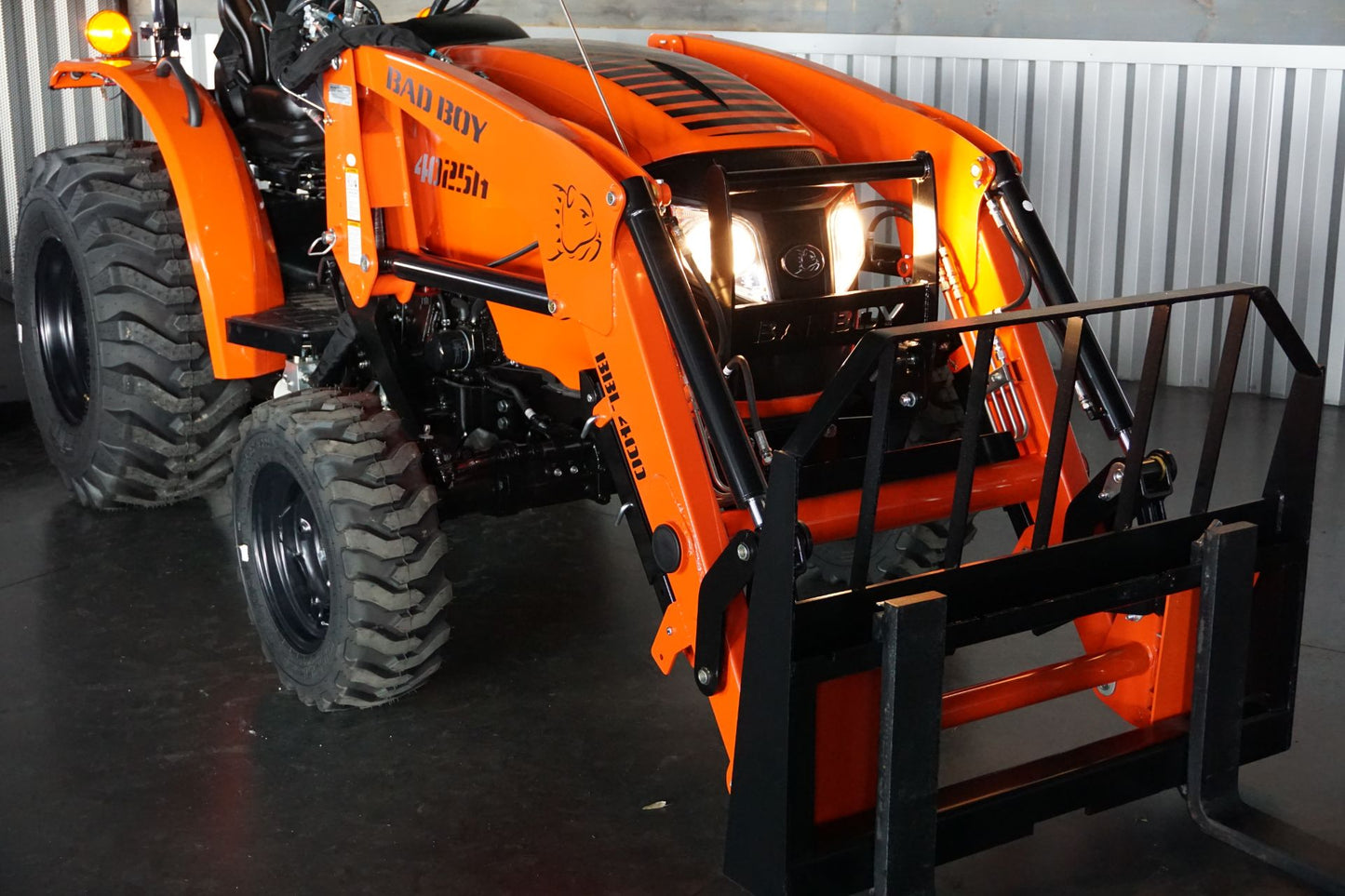 4025H Essentials Package Tractor, Loader, Bucket, 5' Brush Cutter, 42" Pallet Forks