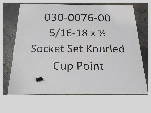 Bad Boy 030-0076-00 5/16-18 X 1/2 SOCKET SET SCREW KNURLED CUP POINT
