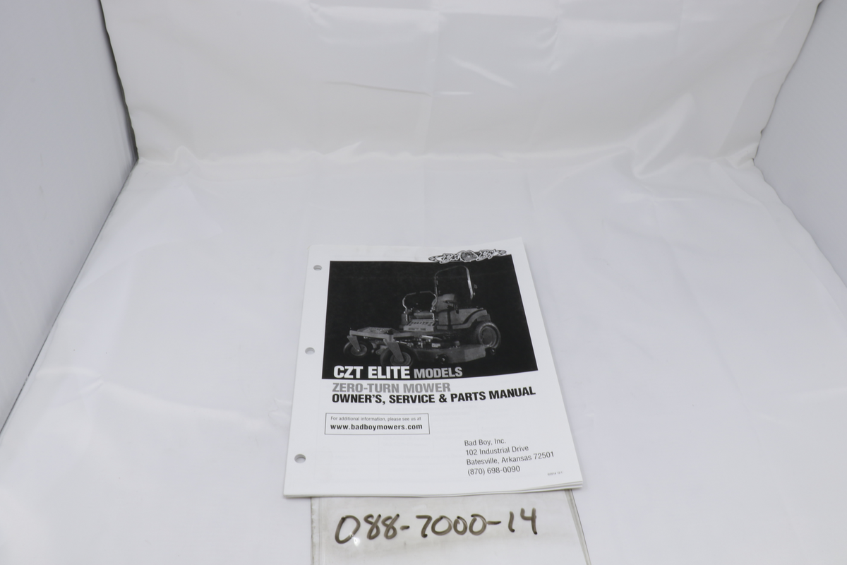 Bad Boy 088-7000-14 2014 CZT Elite Owner's Manual