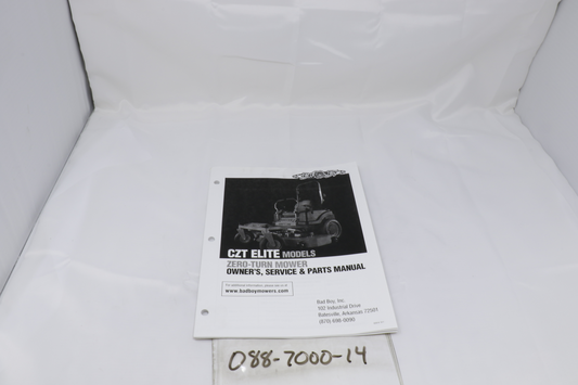 Bad Boy 088-7000-14 2014 CZT Elite Owner's Manual