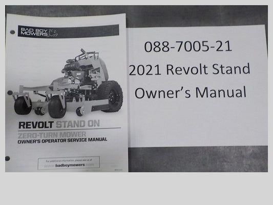 Bad Boy 088-7005-21 2021 Revolt Stand On Owner's Manual