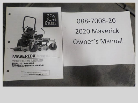 Bad Boy 088-7008-20 2020 Maverick Owner's Manual