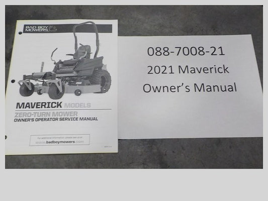 Bad Boy 088-7008-21 2021 Maverick Owner's Manual