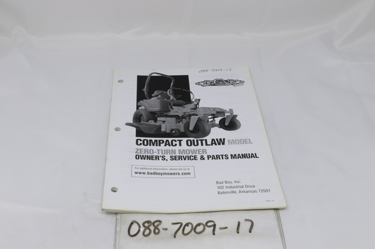 Bad Boy 088-7009-17 2017 Compact Outlaw Owner's Manual