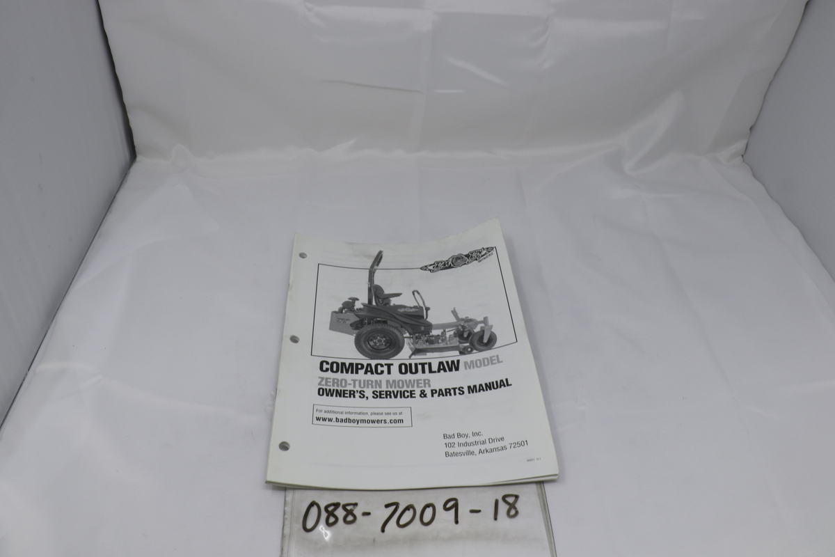 Bad Boy 088-7009-18 2018 Compact Outlaw Owner's Manual