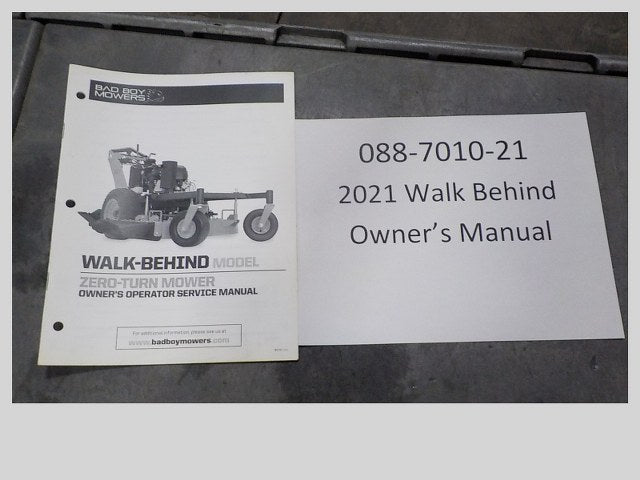 Bad Boy 088-7010-21 2021 Walk Behind Owner's Manual
