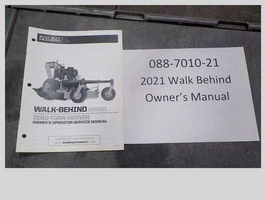 Bad Boy 088-7010-21 2021 Walk Behind Owner's Manual