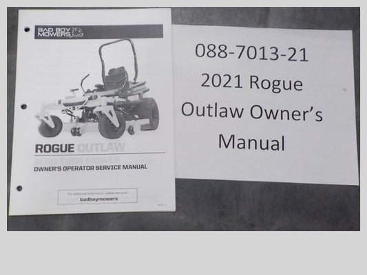 Bad Boy 088-7013-21 2021 Rogue Outlaw Owner's Manual
