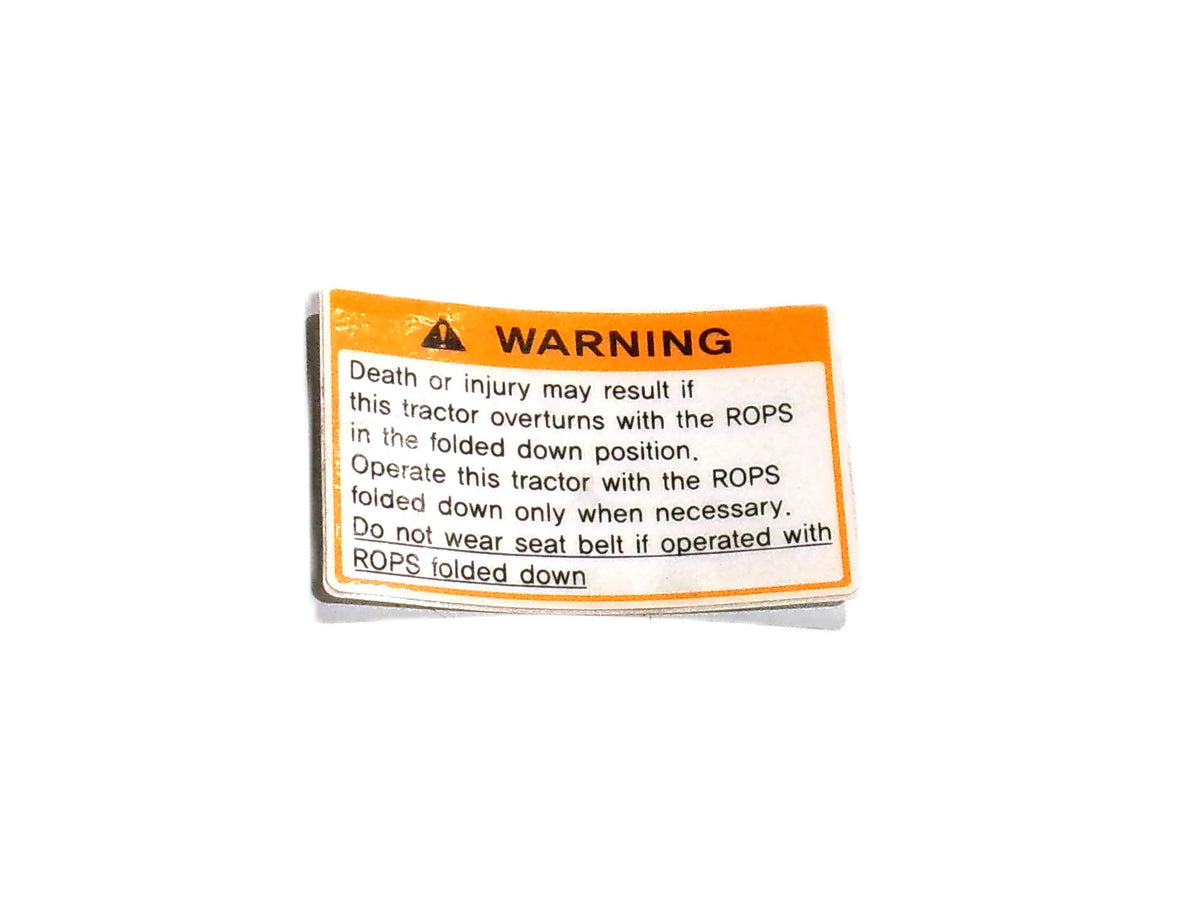 Bad Boy 12209045020 LABEL (ROPS WARNING)