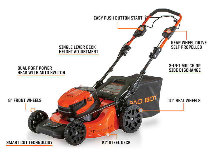 Bad Boy Mowers E-SERIES 80V DUAL PORT SELF PROPELLED 21" LAWN MOWER. (TOOL ONLY) FOR SALE - 088-7555-00