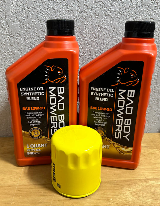 Bad Boy Mowers Kohler Engine Oil Change Kit - Yellow Filter (Pro Performance Filter)