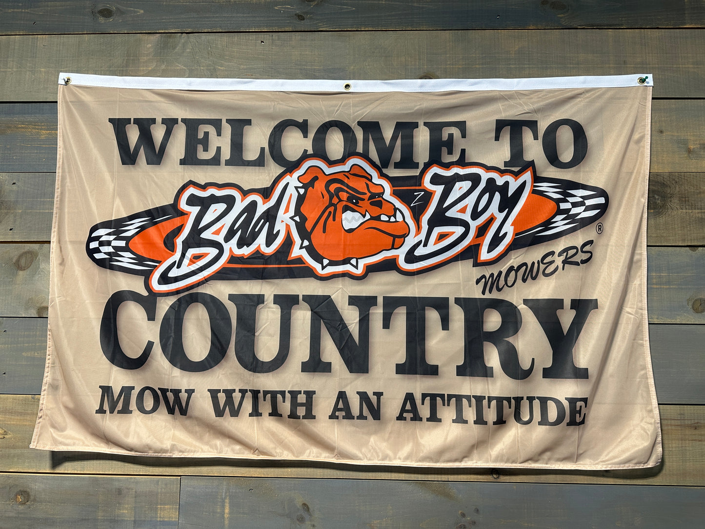 Bad Boy Mowers Flag - "Welcome to Bad Boy Country"